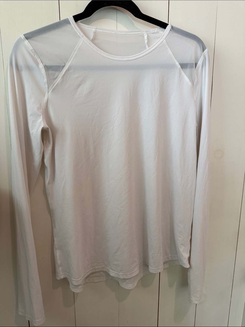 lululemon athletica Long Sleeve Sheer-Yoke Top - White